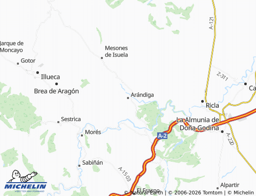 Mappa MICHELIN Arándiga - ViaMichelin