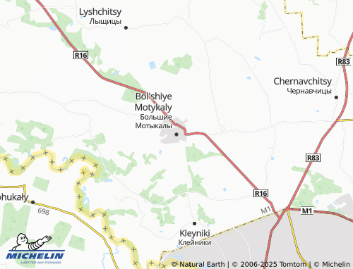 MICHELIN Bol'shiye Motykaly map - ViaMichelin