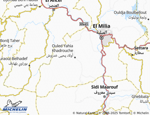 Carte MICHELIN Ouled Yahia Khadrouche - ViaMichelin