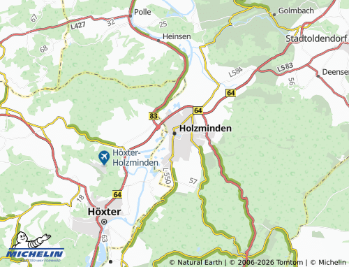 MICHELIN-Landkarte Holzminden - ViaMichelin
