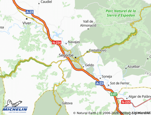 Kaart MICHELIN Segorbe - ViaMichelin