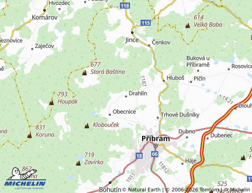 Mapa MICHELIN Drahlín - ViaMichelin