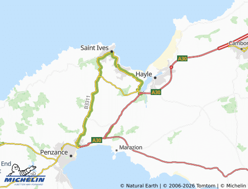 MICHELIN Lelant Downs map - ViaMichelin