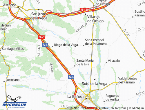 MICHELIN Santibáñez de la Isla map - ViaMichelin