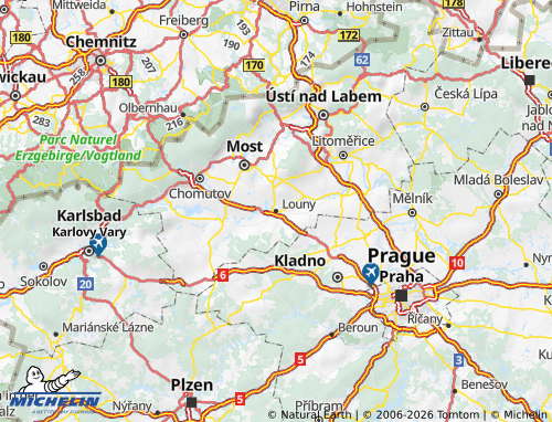 Kaart MICHELIN Louny - ViaMichelin