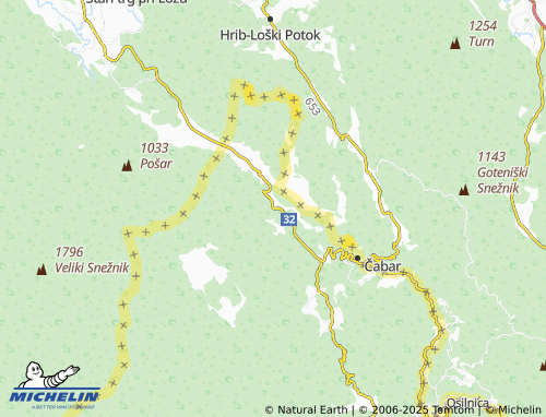 MICHELIN Kozji vrh map - ViaMichelin