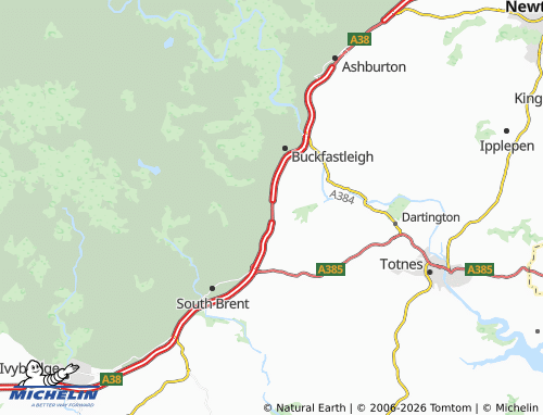 MICHELIN Dean Prior map - ViaMichelin