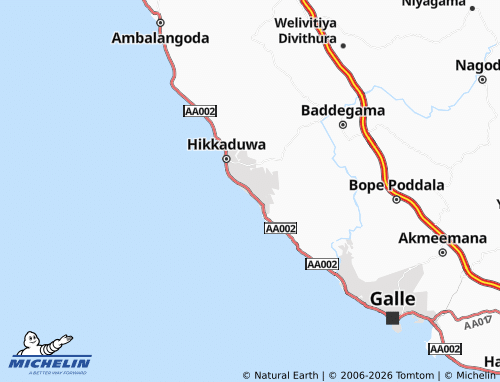 Carte MICHELIN Thiranagama Wellabada - ViaMichelin