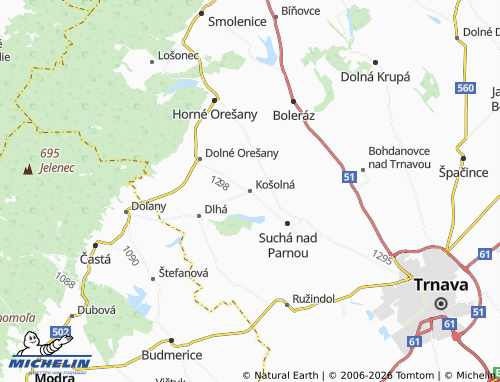 MICHELIN-Landkarte Košolná - ViaMichelin