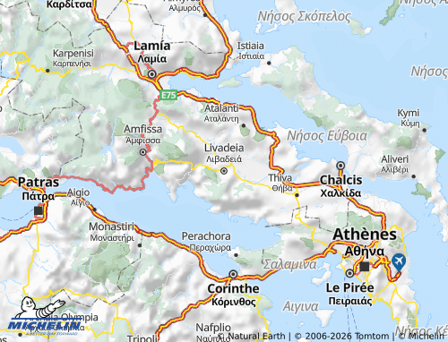 MICHELIN Voiotia map - ViaMichelin