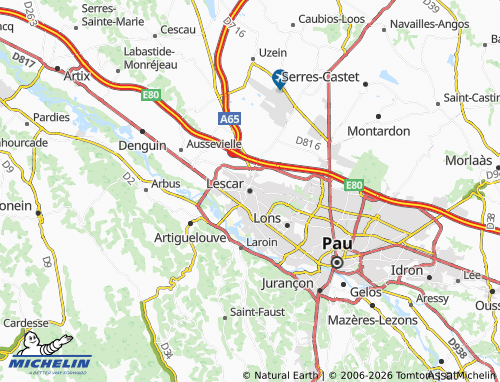 Carte MICHELIN Lescar - ViaMichelin