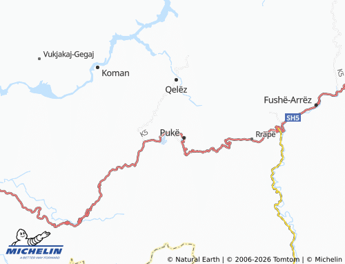 Mapa MICHELIN Pukë-Fshat - ViaMichelin
