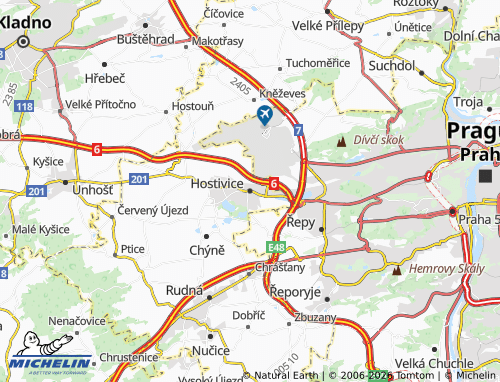 Mapa MICHELIN Hostivice - ViaMichelin