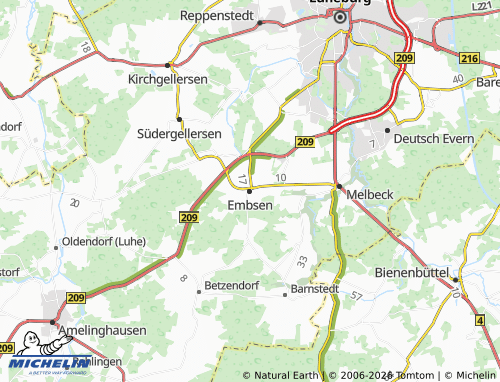 MICHELIN Embsen map - ViaMichelin