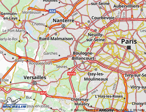 Mapa MICHELIN Saint-Cloud - ViaMichelin