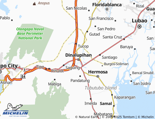 MICHELIN Padre Dandan map - ViaMichelin