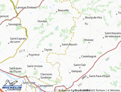 MICHELIN Saint-Maurin map - ViaMichelin