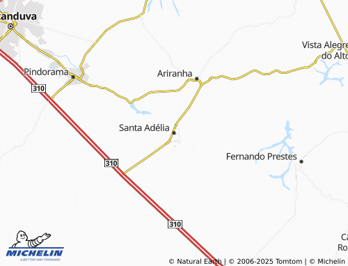 MICHELIN Santa Adélia map - ViaMichelin