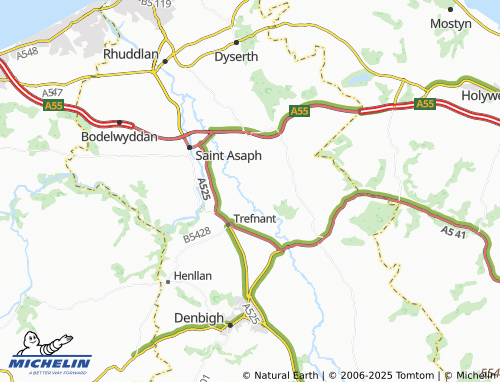 MICHELIN Llannerch Hall map - ViaMichelin
