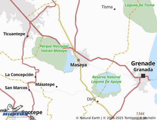 MICHELIN Masaya map - ViaMichelin