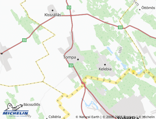 MICHELIN Tompa map - ViaMichelin