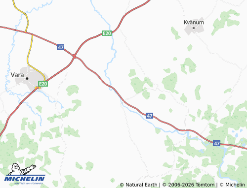 MICHELIN-Landkarte Tråvad - ViaMichelin