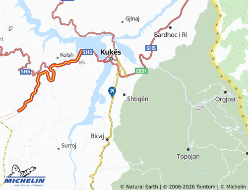 Mapa MICHELIN Shtiqën - ViaMichelin