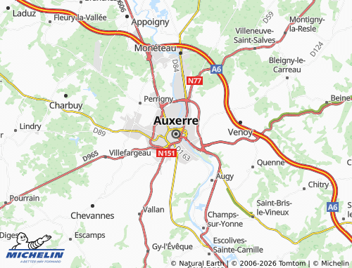 Mapa MICHELIN Auxerre - ViaMichelin