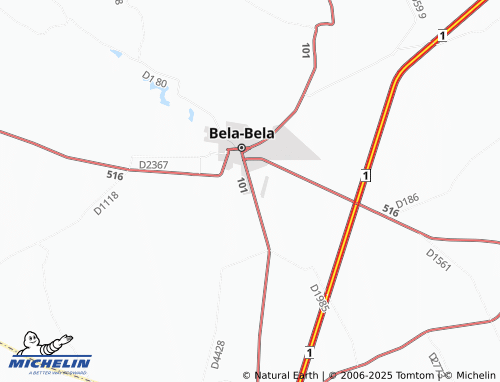 MICHELIN Bela-Bela Outlying map - ViaMichelin