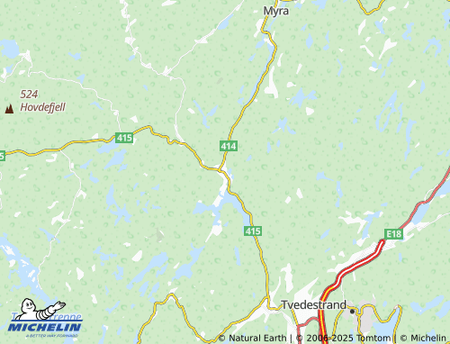 MICHELIN Ubergsmoen map - ViaMichelin