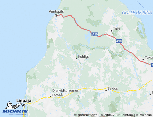 Carte MICHELIN Kuldīgas novads - ViaMichelin