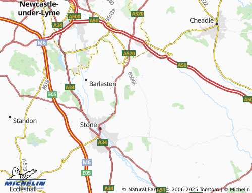 MICHELIN Moddershall map - ViaMichelin