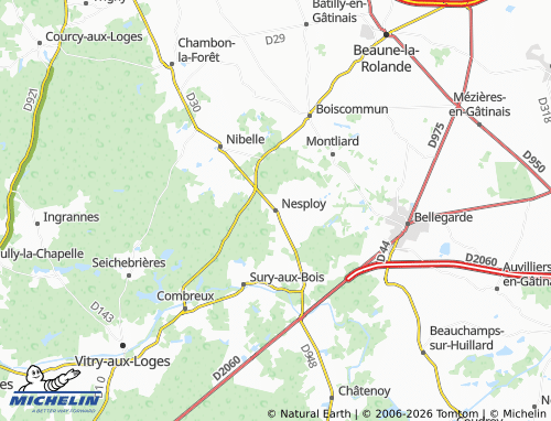 MICHELIN Nesploy map - ViaMichelin