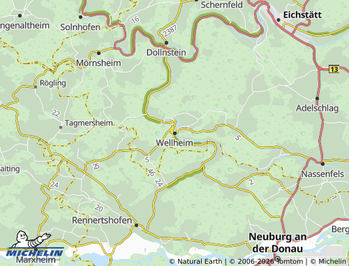 Mapa MICHELIN Wellheim - ViaMichelin