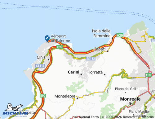 MICHELIN Villagrazia di Carini map - ViaMichelin
