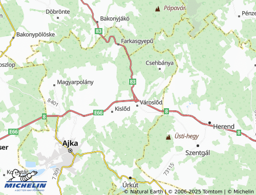 MICHELIN Újmajor map - ViaMichelin