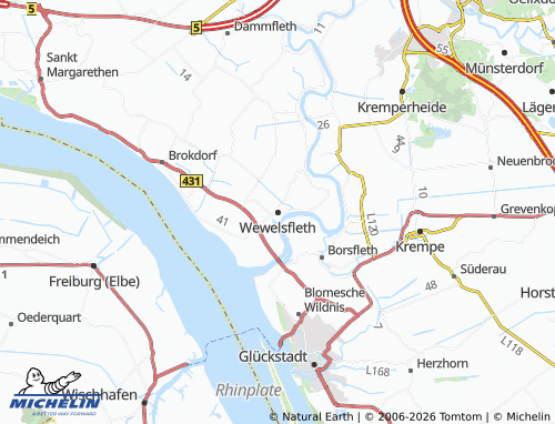 MICHELIN Wewelsfleth map - ViaMichelin
