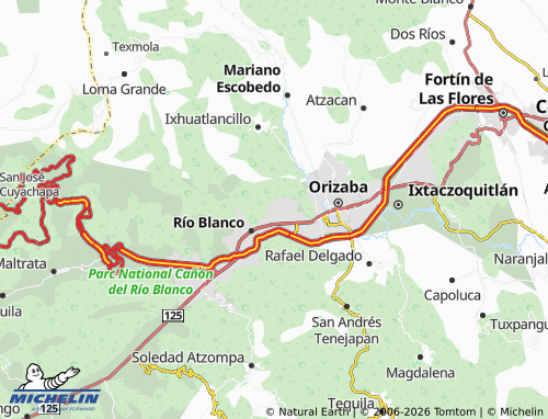 Mapa MICHELIN Villas de Río Blanco - ViaMichelin