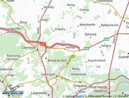 Carte MICHELIN Nointel - ViaMichelin