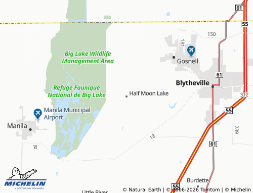 Carte MICHELIN Half Moon Lake - ViaMichelin