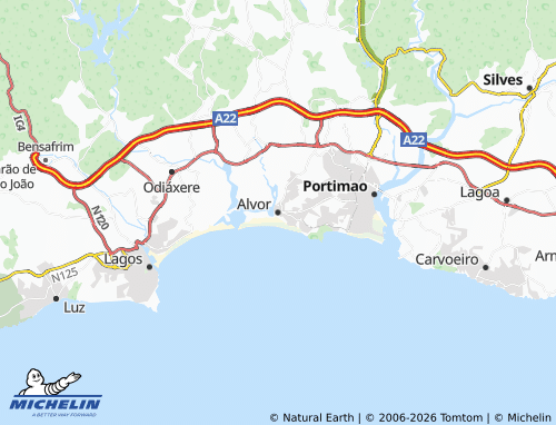 MICHELIN Alvor map - ViaMichelin