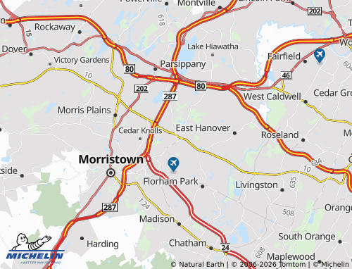 Mapa MICHELIN Whippany - ViaMichelin