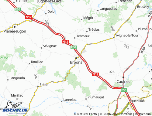 MICHELIN Broons map - ViaMichelin