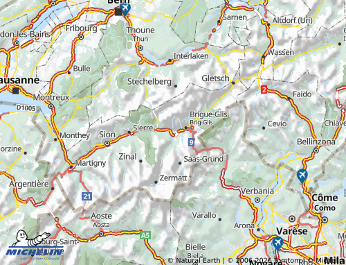 Mapa MICHELIN Visp - ViaMichelin
