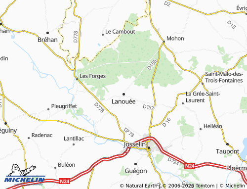 MICHELIN Lanouée map - ViaMichelin