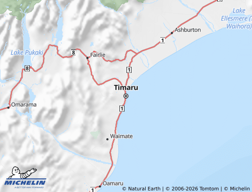 Mapa MICHELIN Timaru - ViaMichelin