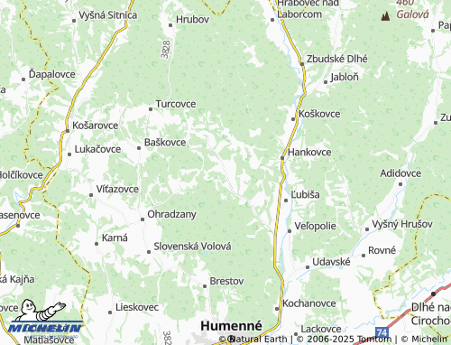 MICHELIN Nižné Ladičkovce map - ViaMichelin