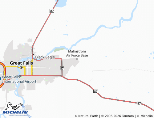 Mappa MICHELIN Malmstrom Air Force Base - ViaMichelin
