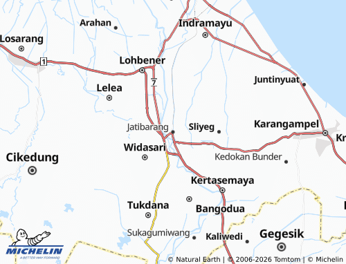 MICHELIN-Landkarte Jatibarang - ViaMichelin