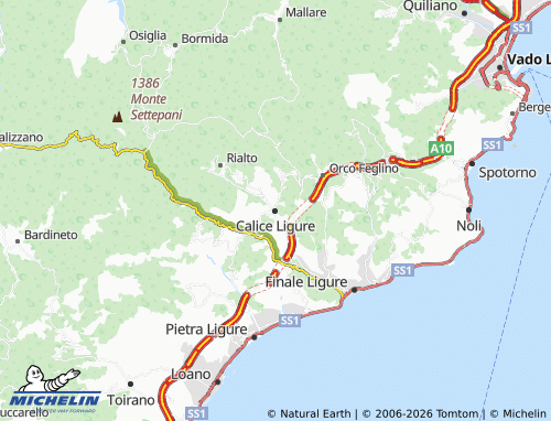 Carte MICHELIN Calice Ligure - ViaMichelin